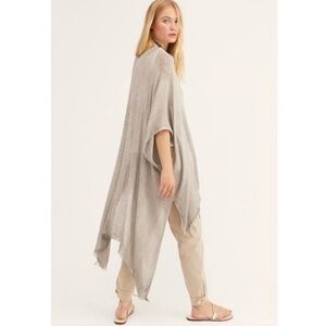 Free People Kimono Tan Weave Beach Cover Boho Duster